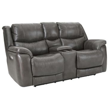 Homestretch Custom Comfort Power Reclining Loveseat in Galaxy Gray, , large