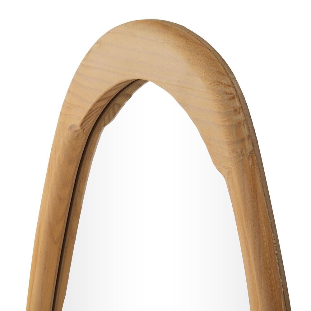 Maple and Jade 42&quot; Wood Oval Wall Mirror in Brown, , large