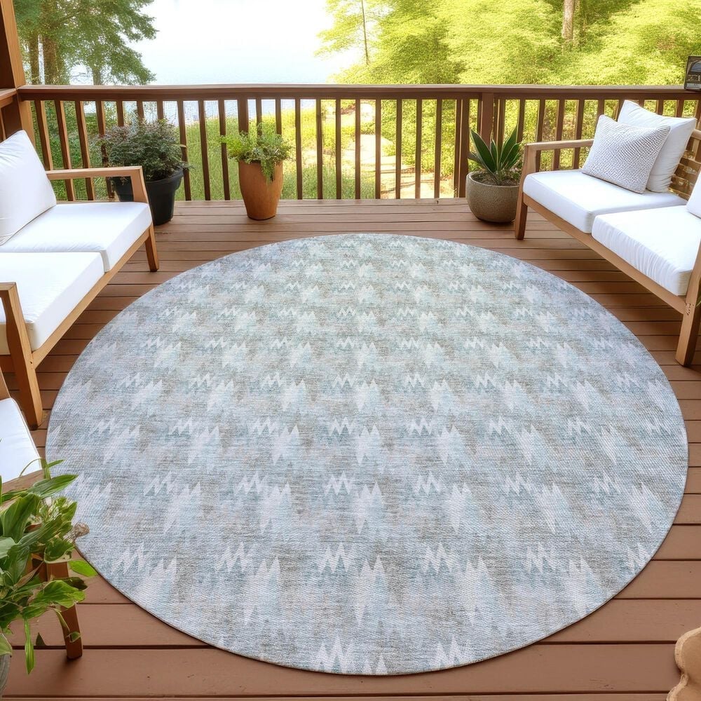 Dalyn Rug Company Soft Essentials Chevron Sky 8' Round Area Rug, , large