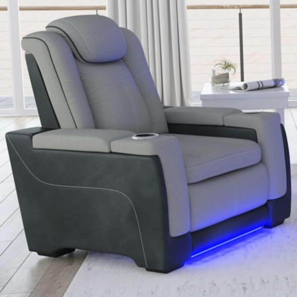 Mayberry Hill Lantana Power Recliner in Rocky Cement and Charcoal, , large