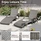 HOMLUX Outdoor Chaise Lounge in Grey (Set of 2), , large