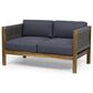 Hearth and Haven Laurel 2-Piece Patio Conversation Set with Gray Cushion in Teak, , large