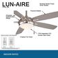 Minka-Aire Lun Aire 54" Ceiling Fan with LED Light in Brushed Nickel, , large