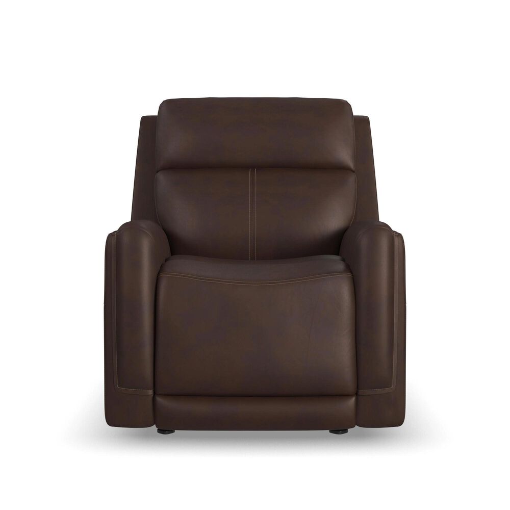 Flexsteel Alister Leather Power Gliding Recliner in Burnt Umber, , large