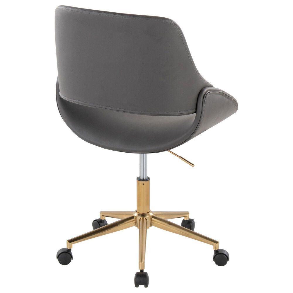 Lumisource Fabrico Office Chair with Grey Cushion in Gold, , large