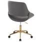 Lumisource Fabrico Office Chair with Grey Cushion in Gold, , large