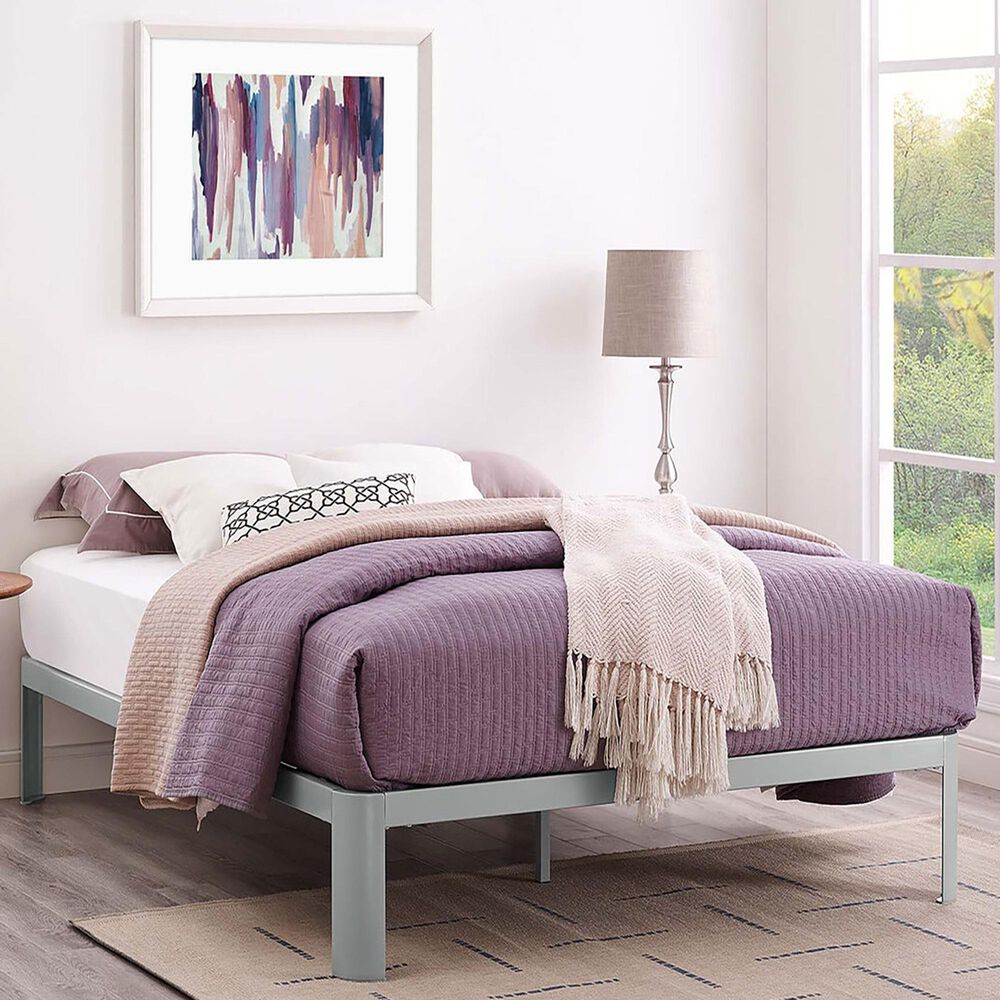 Modway Corinne Queen Platform Bed Frame in Gray, , large