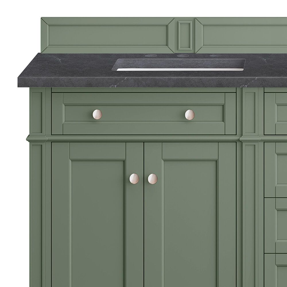 James Martin Vanities Brittany 72&quot; Double Bathroom Vanity in Smokey Celadon with 3 cm Charcoal Soapstone Quartz Top and Rectangular Sinks, , large