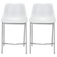 Zuo Modern Magnus Counter Chair in White/Silver (Set of 2), , large