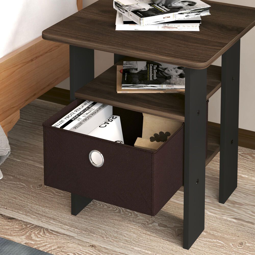 HOMLUX 1-Drawer End Table in Columbia Walnut, , large