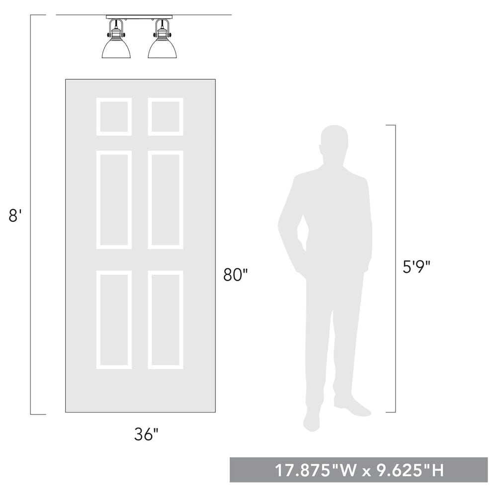 Golden Lighting Hines 2-Light Semi-Flush in Matte Black, , large