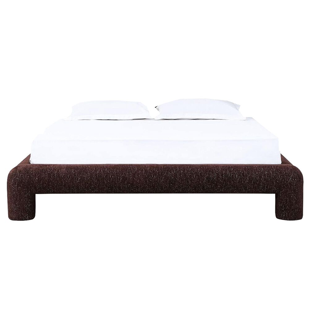 Urban Home Anansi Mocoa Queen Upholstered Footboard, Rails and Slats in Mongoose Chenille, , large