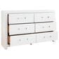 Ashley Maeling 4 Piece King Upholstered Panel Bedroom Set in Matte White, , large