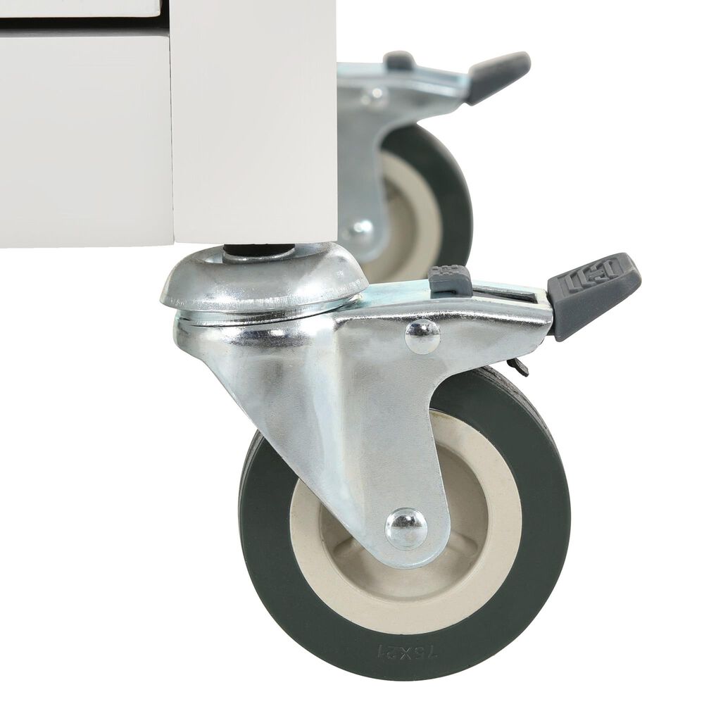 HOMLUX 54" Kitchen Island Cart with Solid Wood Top and Locking Wheels in White, , large