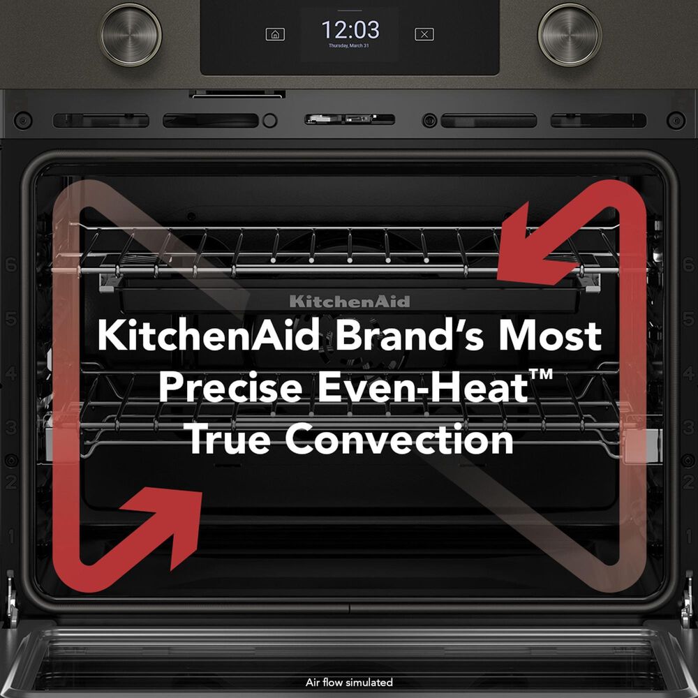 KitchenAid 2-Piece Kitchen Package with Black Ore 30" Smart Single Wall Oven and Black 30" Electric Cooktop, , large