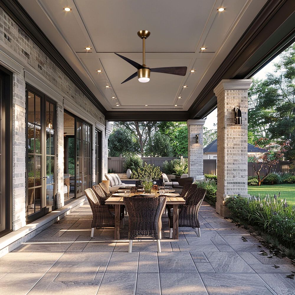 Minka-Aire Elavan 36" Indoor/Outdoor Ceiling Fan with LED Light in Legacy Brass, , large