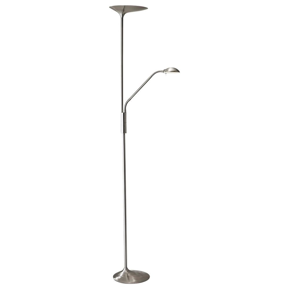 Adesso Kepler LED Combo Torchiere in Brushed Steel, , large