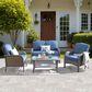 HOMLUX 4-Piece Patio Conversation Set with Grey Wicker in Denim Blue, , large