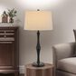 Cal Lighting Salter Cohoes Table Lamp in Matte Black and Antique Brass, , large