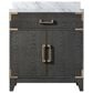 Lexora Home Laurel 30" Single Bathroom Vanity in Black Oak with White Carrara Marble Top and Rectangular Sink, , large