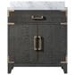 Lexora Home Laurel 30" Single Bathroom Vanity in Black Oak with White Carrara Marble Top and Rectangular Sink, , large