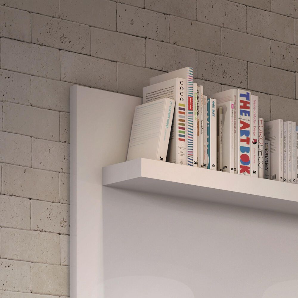 Manhattan City 62.99&quot; Floating Entertainment Center in White Gloss, , large