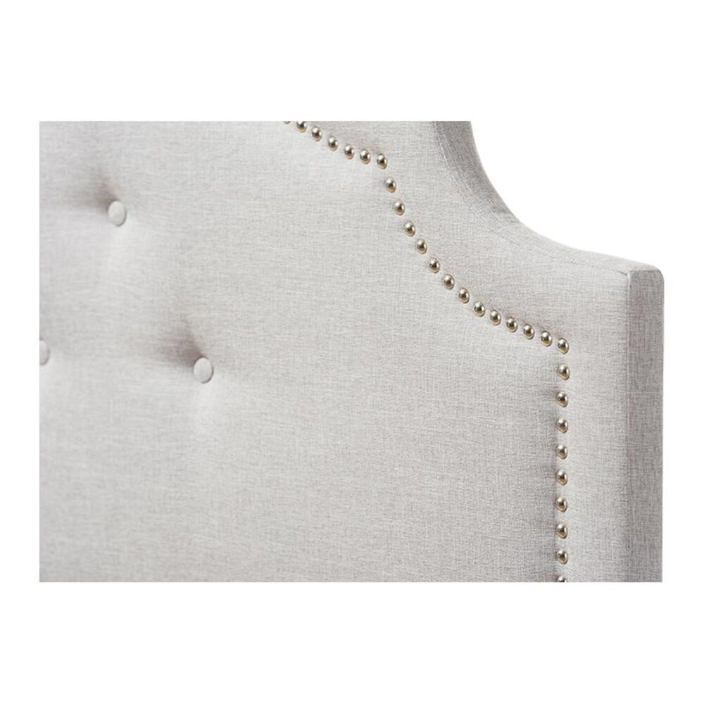 Baxton Studio Cora Queen Upholstered Headboard in Greyish Beige, , large
