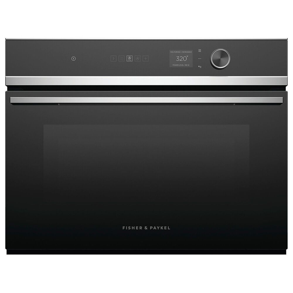 Fisher and Paykel Series 7 24" Contemporary Smart Compact Convection Speed Oven in Black, , large