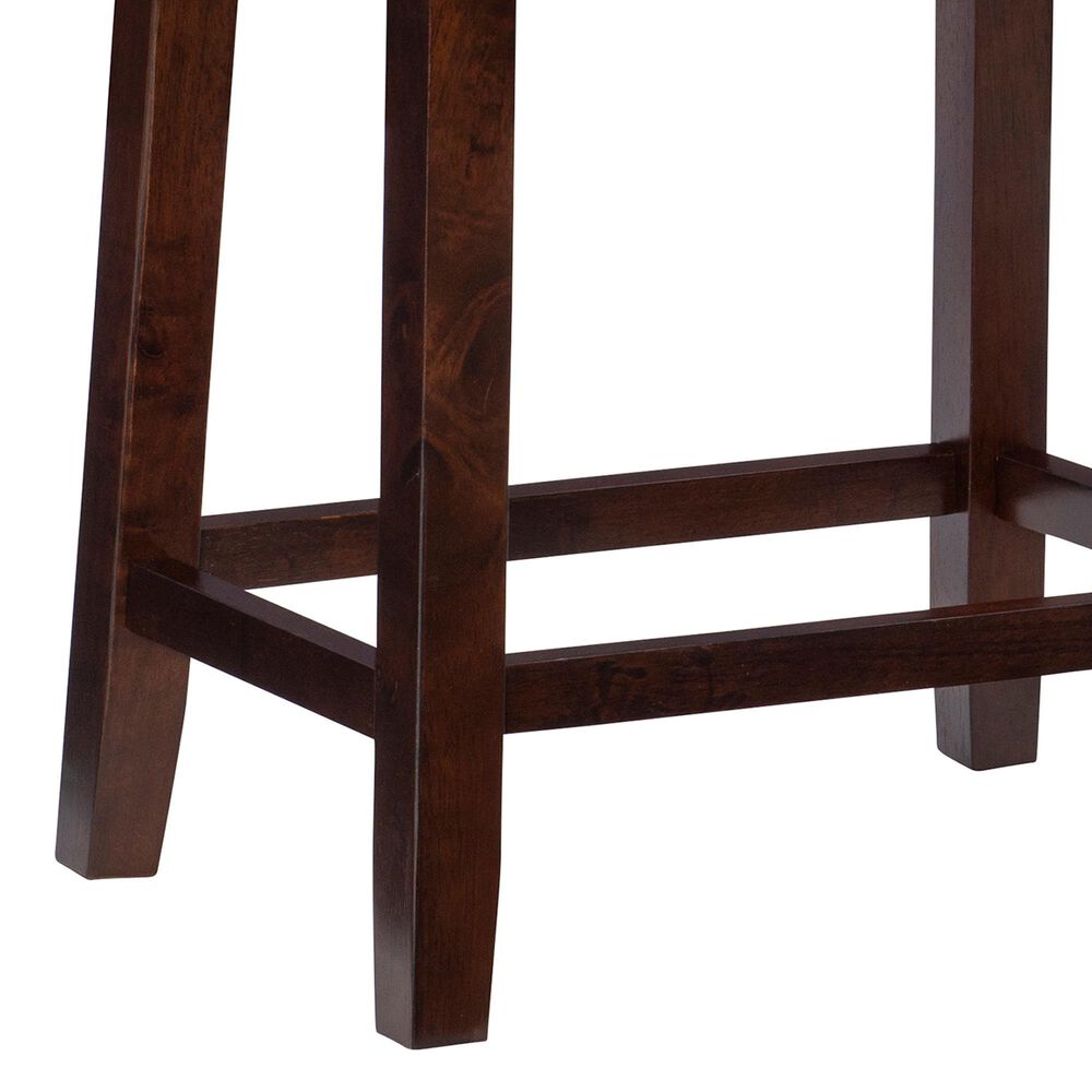 Linon Home Decor Claridge Counter Stool with Brown Cushion in Dark Brown, , large