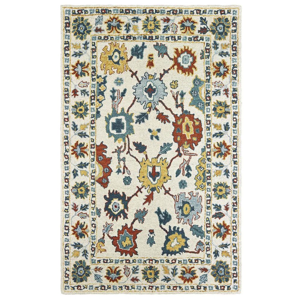 Oriental Weavers Zahra 75507 5" x 8" Ivory and Gold Area Rug, , large