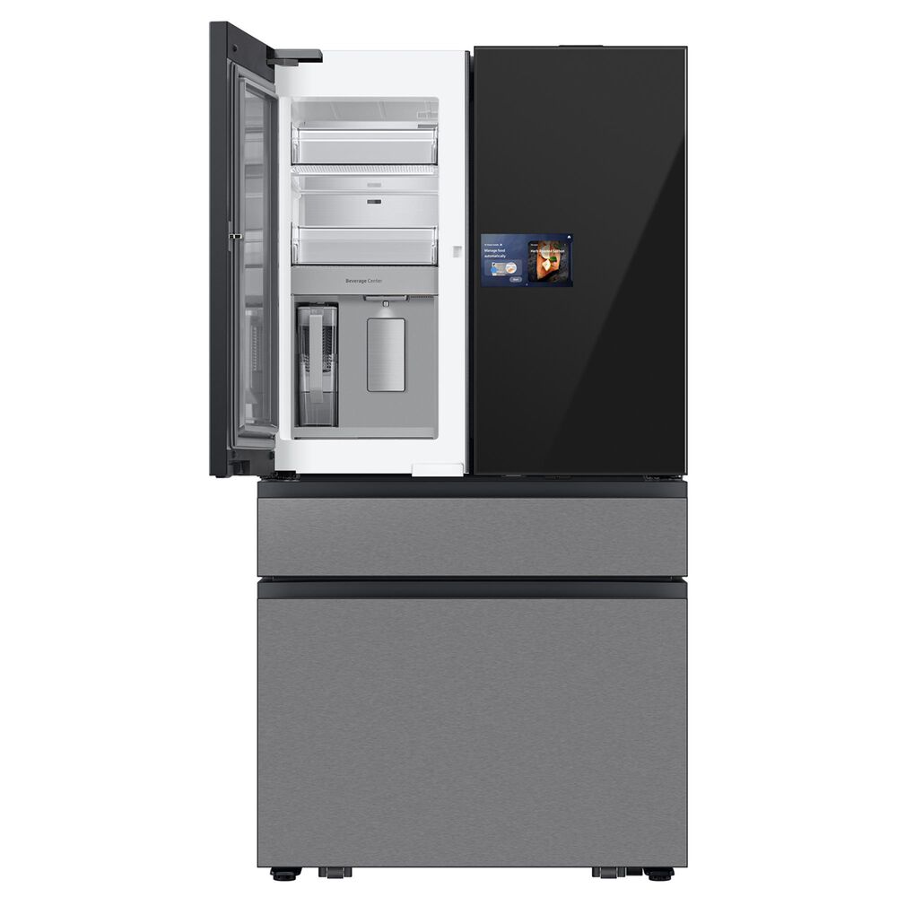 Samsung 22.5 Cu. Ft. Bespoke Counter Depth 4-Door French Door Refrigerator with AI Home &amp; AI Vision Inside in Charcoal Glass and Stainless Steel, , large