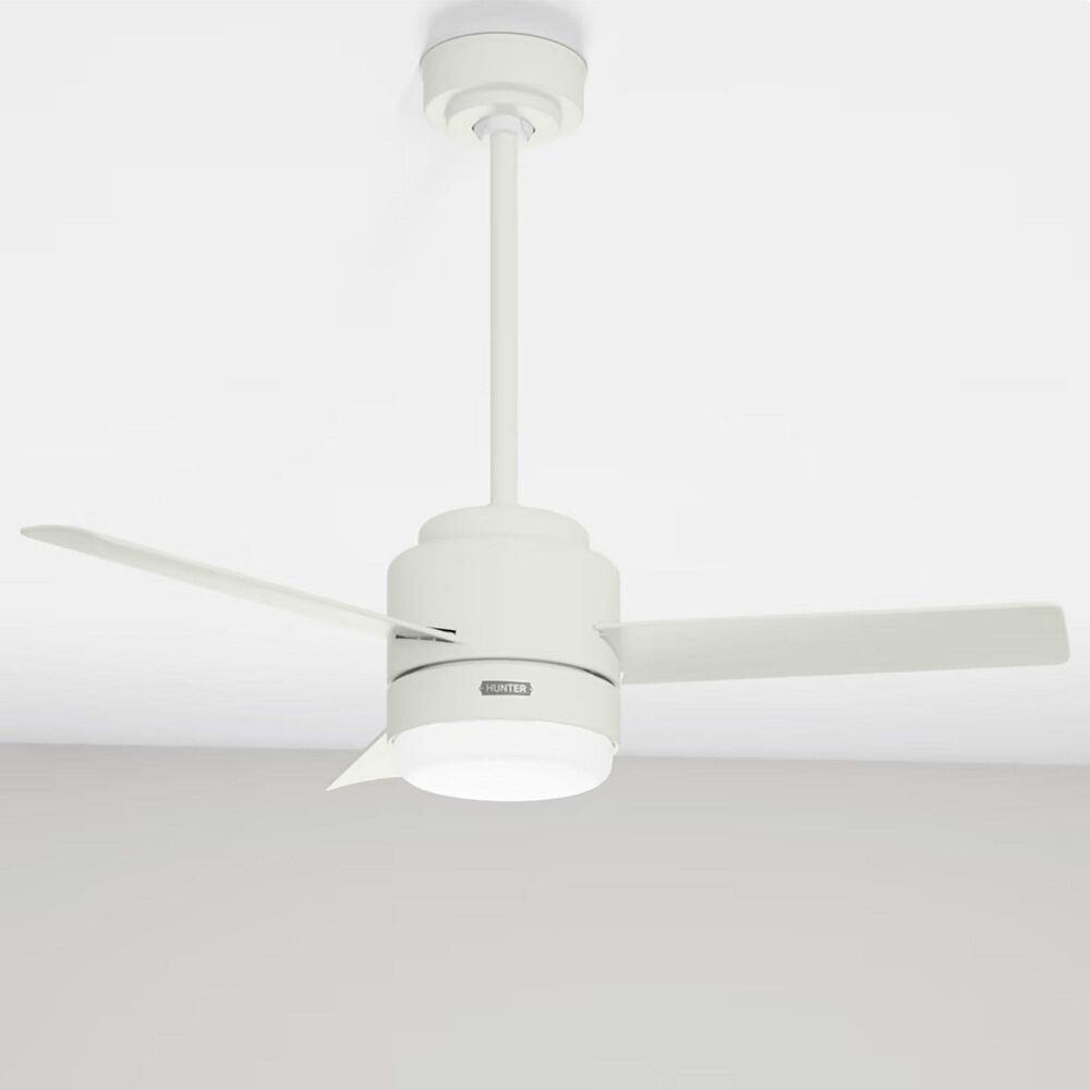 Hunter Gilmour 44&quot; Outdoor Ceiling Fan with LED Lights in Matte White, , large