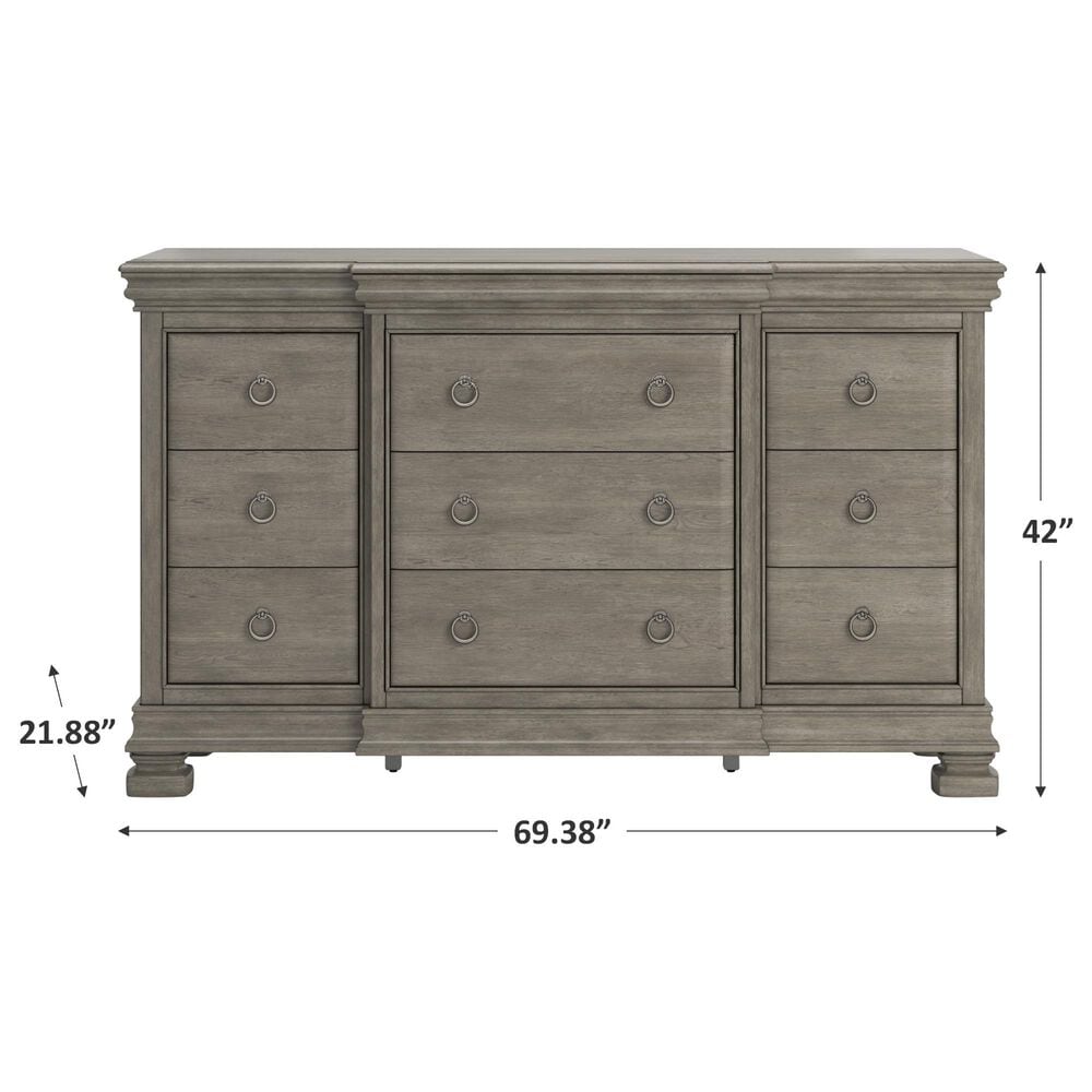 Millenium Lexorne 10-Drawer Dresser Only in Light Gray, , large
