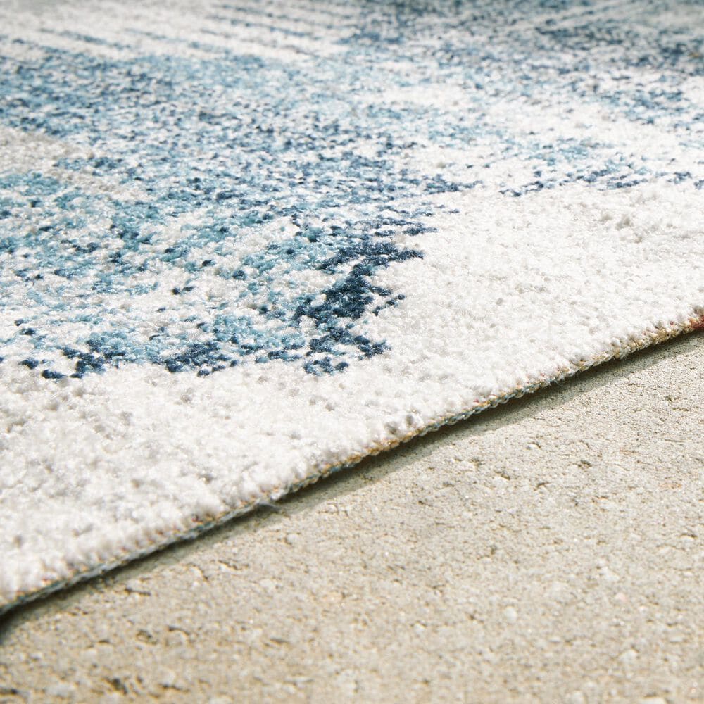 Ashley Daddridge 5&#39; x 7&#39; Blue, Gray and Ivory Outdoor Rug, , large