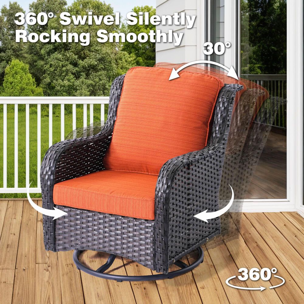 HOMLUX 7-Piece Patio Set in Orange, , large