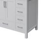 Lexora Home Jacques 36" Left Offset Single Bathroom Vanity in White with 2 cm White Carrara Marble Top and Rectangular Sink, , large