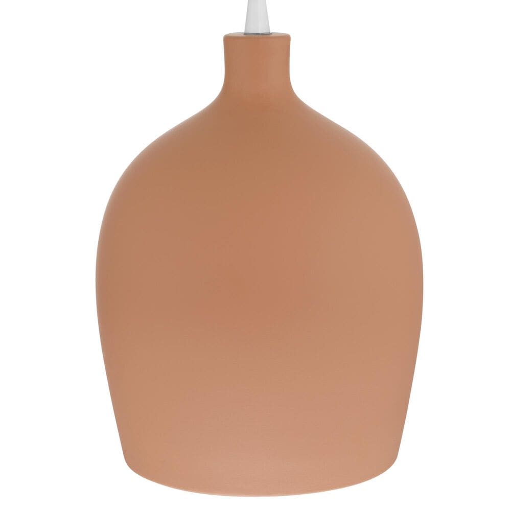 Creative Coop Sienna 1-Light Large Pendant with Terra Cotta Shape in White, , large