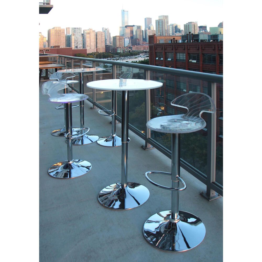Lumisource Spyra Bar Table in Clear and Chrome - Table Only, , large