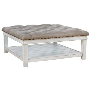 Signature Design by Ashley Kanwyn Upholstered Ottoman Cocktail Table in Whitewash, , large