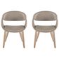 LumiSource Curvo Contemporary Upholstered Chair in Whitewashed Wood and Light Grey Faux Leather by LumiSource - Set of 2, , large