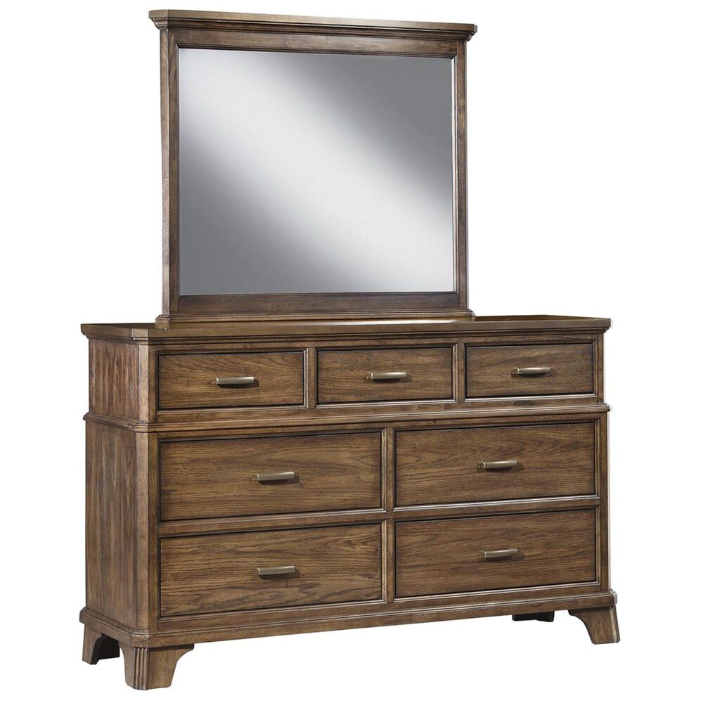 Hawthorne Furniture Telluride Dresser and Mirror in Vintage Oak, , large