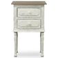 Baxton Studio Anjou 2-Drawer Nightstand in White and Natural, , large
