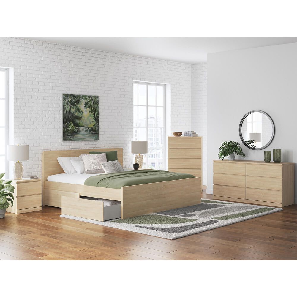 Ashley Onita King Panel Platform Bed with 1 Side Storage in Natural, , large