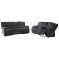 Ashley Draycoll Manual Reclining Sofa and Loveseat Set in Slate, , large