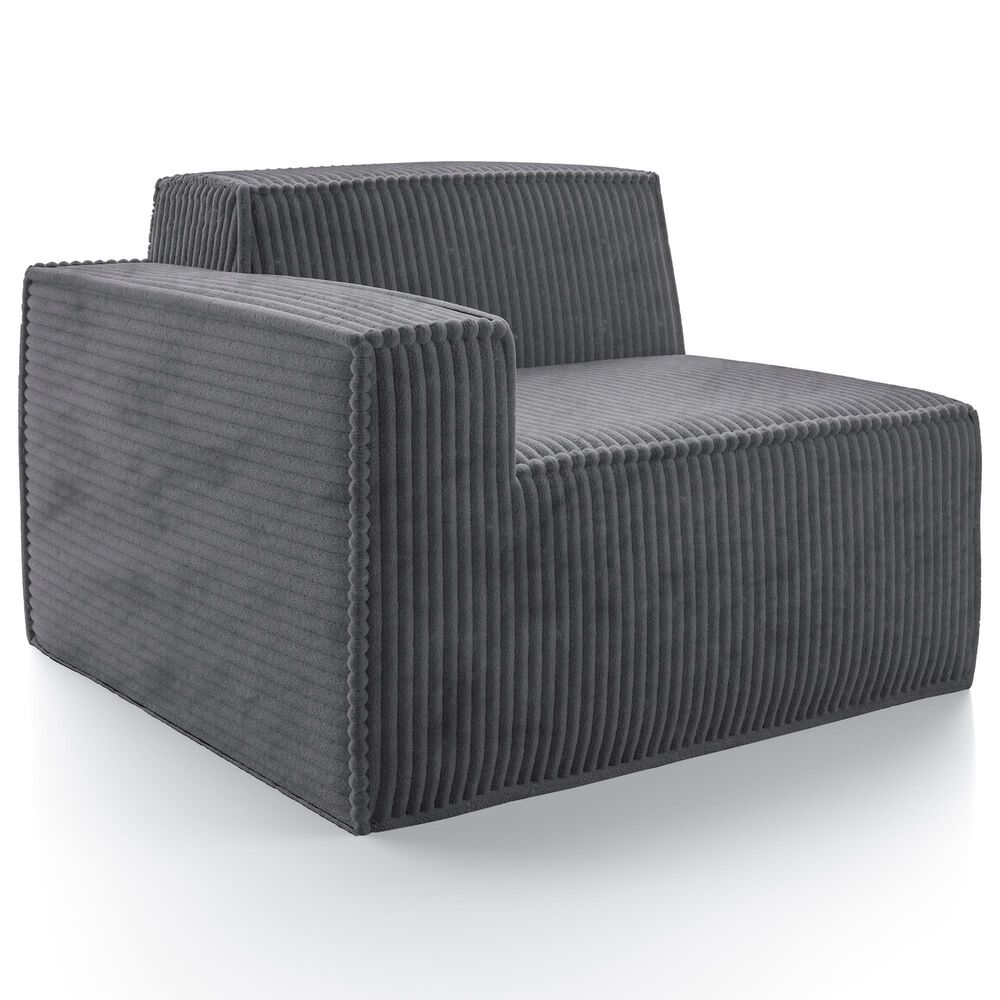 Furniture of America Facil 5-Piece Modular Track Arm Sofa Set in Dark Gray, , large