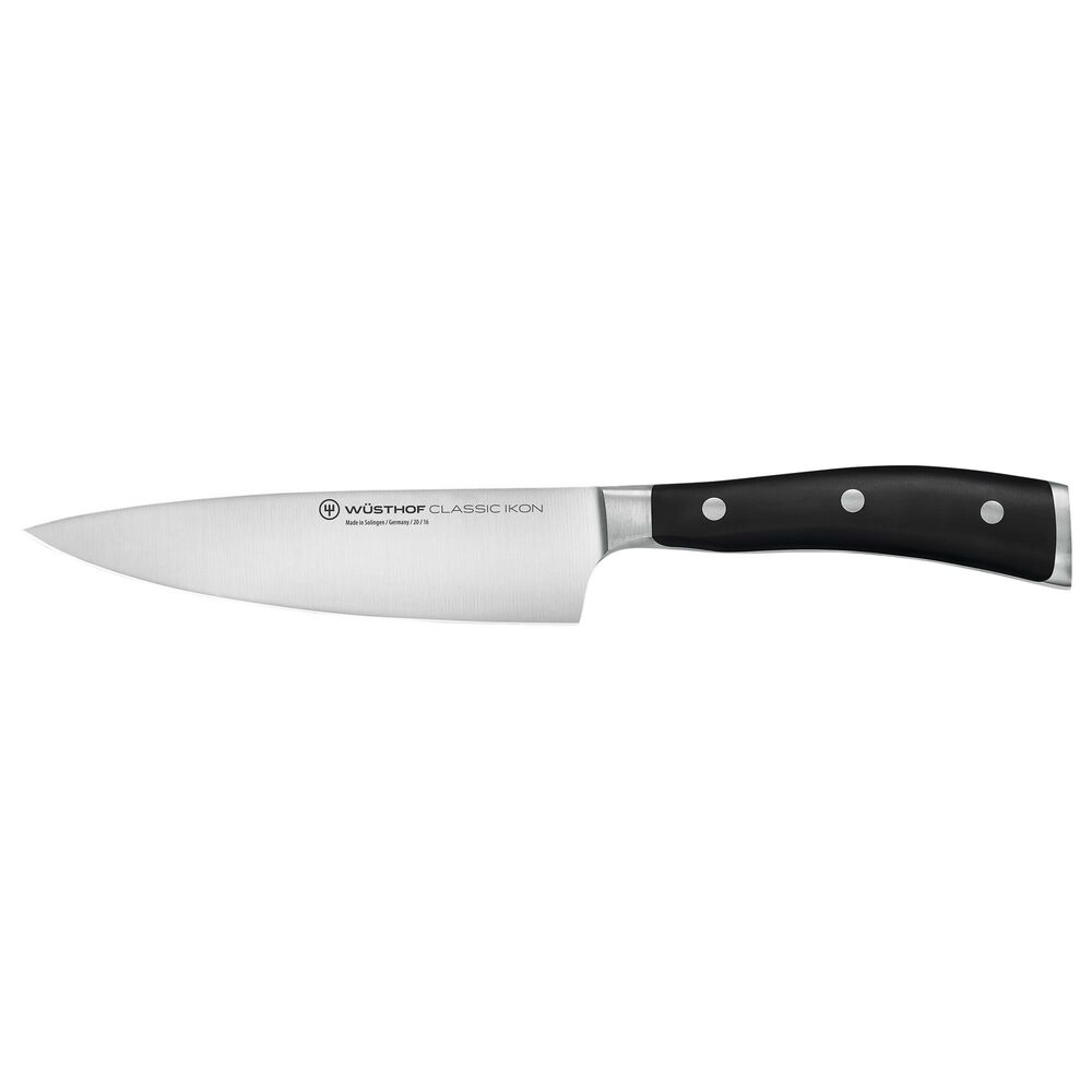 Wusthof Classic Ikon 6" Chef"s Knife in Stainless Steel and Black, , large