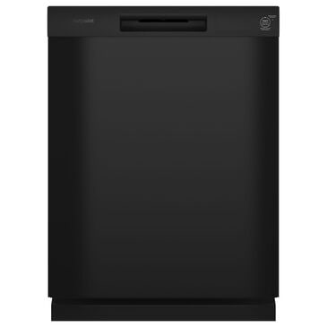 Hotpoint 24" Built-In Front Control Dishwasher with Plastic Interior in Black, , large
