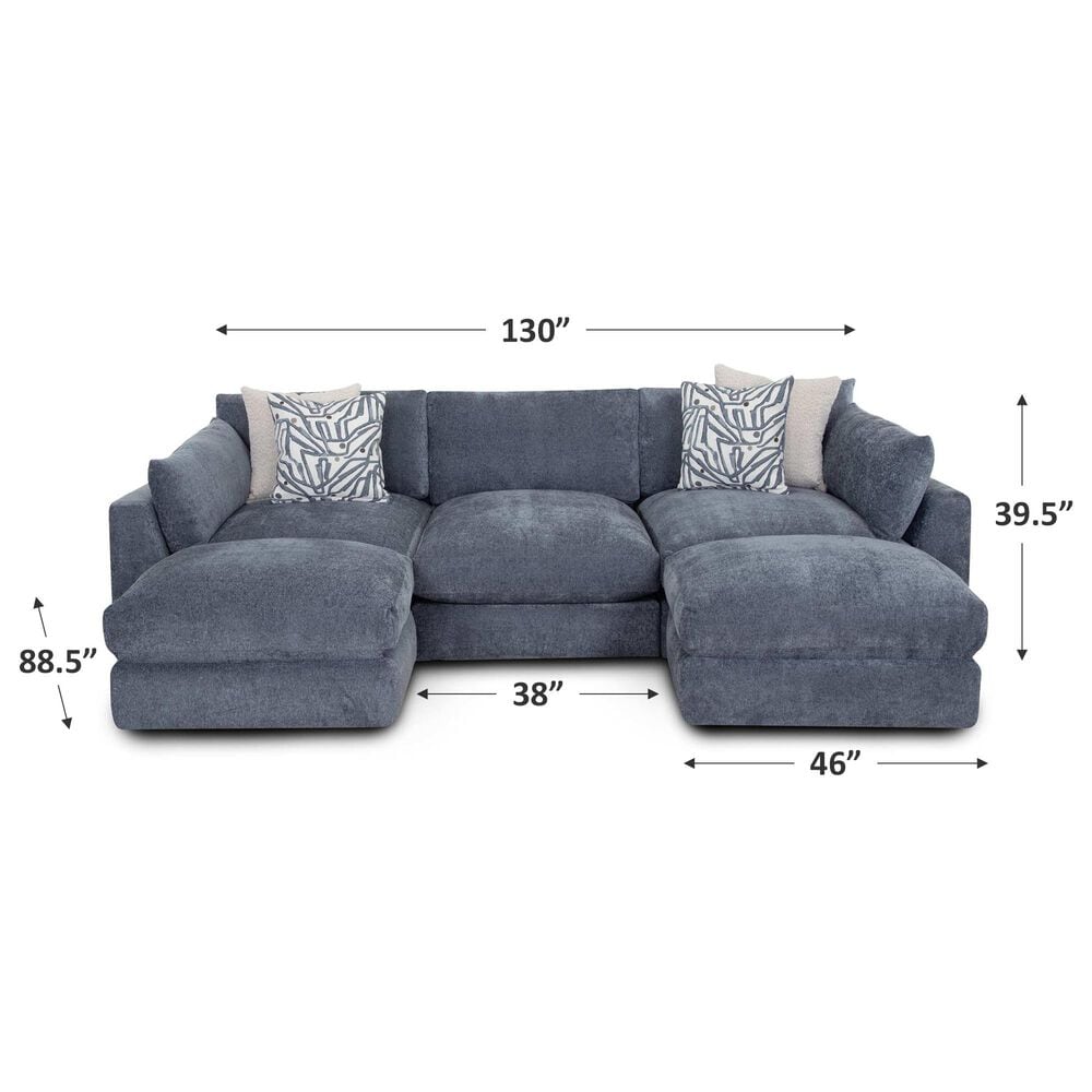 Moore Furniture Julian 5-Piece Stationary Symmetrical Sectional in Linwood Delft, , large