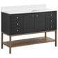 37B Isadore 48" Single Bathroom Vanity Cabinet in Tricorn Black and White Composite Stone Top and Backsplash, , large