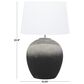 Maple and Jade 23" Ceramic Wide Rounded Textured Ombre Table Lamp with White Linen Shade in Black, , large
